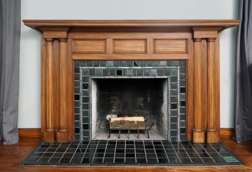 Fireplace as seen on THIS OLD HOUSE TILE FOR YOUR HOME Design your own space with handcrafted Pewabic architectural tiles.