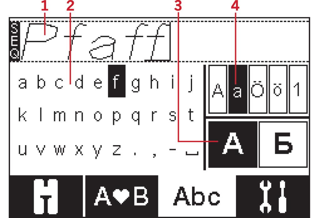 Create a Sequence 1. To enter sequencing; press the left or right wheel arrows until the sequencing tab is highlighted. 2. Select the stitch you wish to use (see page 32 on how to select a stitch).