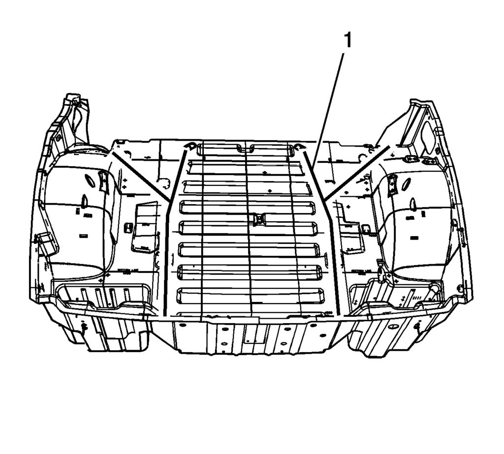 Note: The front edge of the rear compartment panel is also bonded across the seatback area and along the top of the rear impact bar.