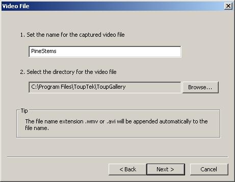 The Encoder is the algorithm used to compress the video. ToupView can enumerate all of the Encoders installed and put them into the list box as shown.