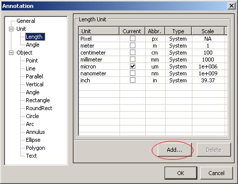 Unit->Length Length tab: One can select the length unit for the Annotation menu on the layer annotation operation.