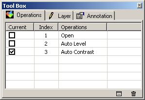 1.13 Tool Box 1.13.1 Tool Box Operations Page The Tool Box Operations Page is integrated with the Tool Box Layer Page and the
