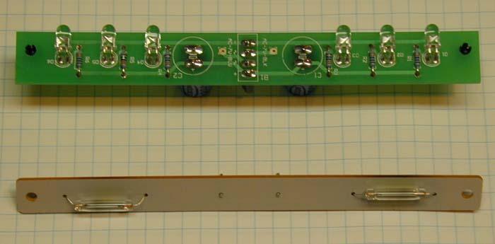 1. Bend the 6 LEDs to the proper shape as shown in Figure 5. Use the PC board thickness as a guide for where to bend the LED leads. The board is 1/16 thick.
