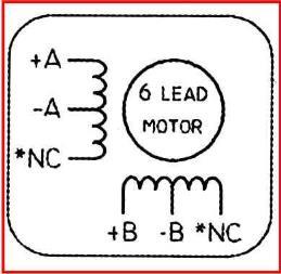 bipolar driver, if using unipolar winding motor, connect as 6