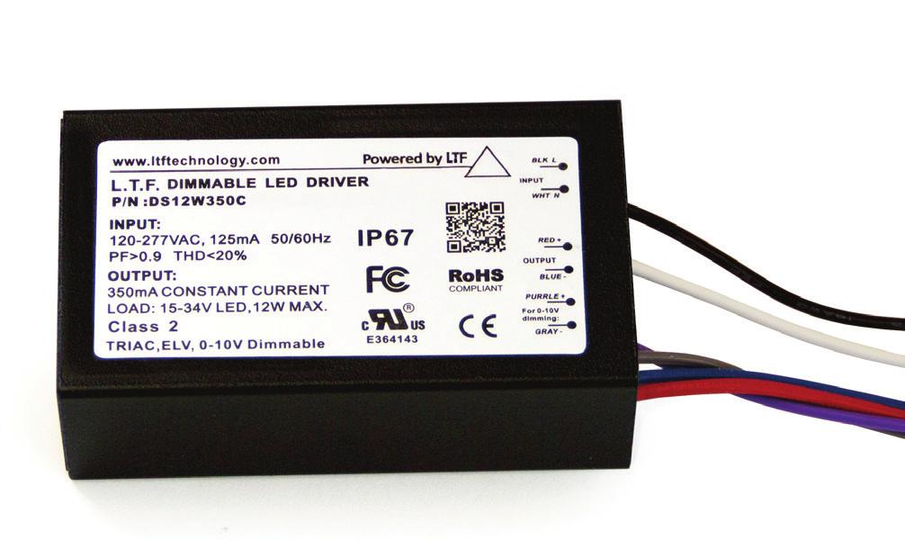 IP67 Class 2 Power Supply Triac/ELV/0-10V 280mA-1000mA R FCC Part 15 Class B compliant 7 * 5 10 * Year Warranty 6 Constant DS12W280C2043UD * Under confirmed thermal condition Input Available