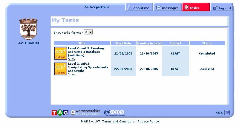 3 Tasks The next step is to view your CLAiT tasks assigned to you from your tutor. Click on the tasks tab to see the work assigned to you and the unit/s you need to complete.