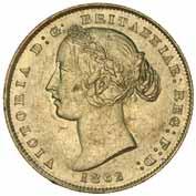 1097* Queen Victoria, second type, 1859. Nearly uncirculated and rare in this condition.