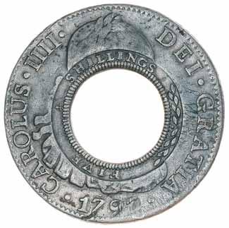 The Tom Hanley Holey Dollar 1077* New South Wales, five shillings or holey dollar, 1813, struck on a Charles IIII, Mexico City Mint eight reales, 1797FM