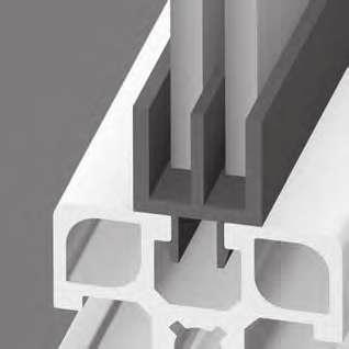 polycarbonate - Insert panel into profile groove, press it subsequently with blunt tool made of wood or plastic -MaterialsØmcanbeclampedby usinginsertseal6,5onbothsides GUIDE PROFILE 2 part no. 22.