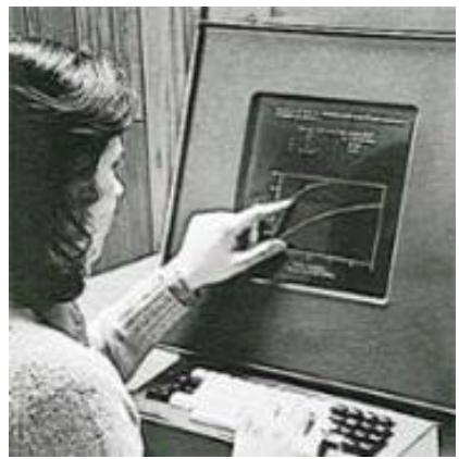 Johnson, Royal Radar Establishment, UK] : capacitive 1972 - PLATO IV Touch Screen