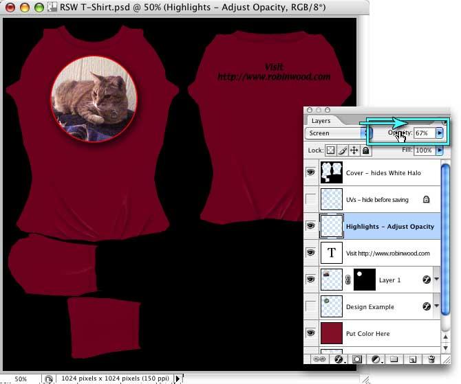 Step 6: Photoshop Highlights on Your Shirt (optional) Your shirt should be looking good by this time however the highlights might need work on a darker shirt. Let's brighten them up a bit.