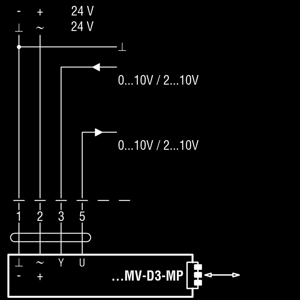 Circuit diagrams Circuit diagram electric controller (standard) Compact controller Belimo make: LMV-D3-MP /