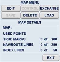 2.3.4.1.(1) Map Menu - EDIT - (1) CREATE MAP, TRUE MARK TRUE MARK True marks may be used to identify targets or points of interest. This function is available in the RM (..), TM, N UP or C UP modes.