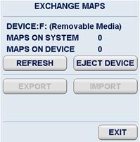 2.3.4.1.(3) Map Menu EXCHANGE EXCHANGE This function allows MAPs created on the Radar to be imported and exported. A USB stick can be used as a portable storage medium.