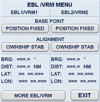 2.3.4.4 EBL/VRM Menu In the EBL/VRM menu the navigator has the possibility to create up to four EBL/VRM graphics on the PPI.