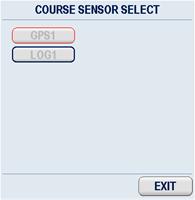 Operator controls Task Course (COG). The type of sensor being in use indicated on the button (e.g. LOG1). Select the LOG1 soft button.