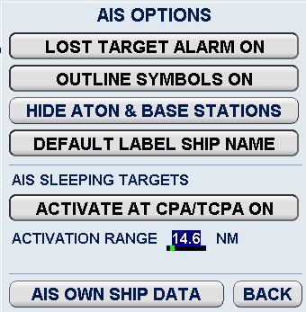 2.4.1 AIS Symbols on the Radar Video Procedure: After pressing the AIS soft button AIS targets (sleeping/activated) appear on the PPI if there are AIS targets in the area.