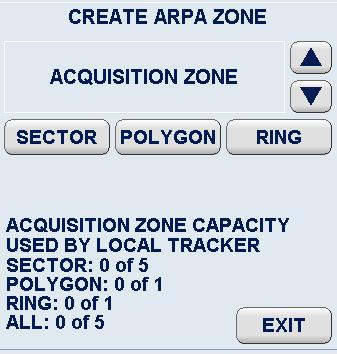 2.6.1 Create Zone Form Three different zones are available using the Create Zone menu. Within these zones, various zone forms are available (sector, polygon or circle).