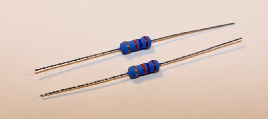 63. Solder one leg of a 27kΩ 1W resistor