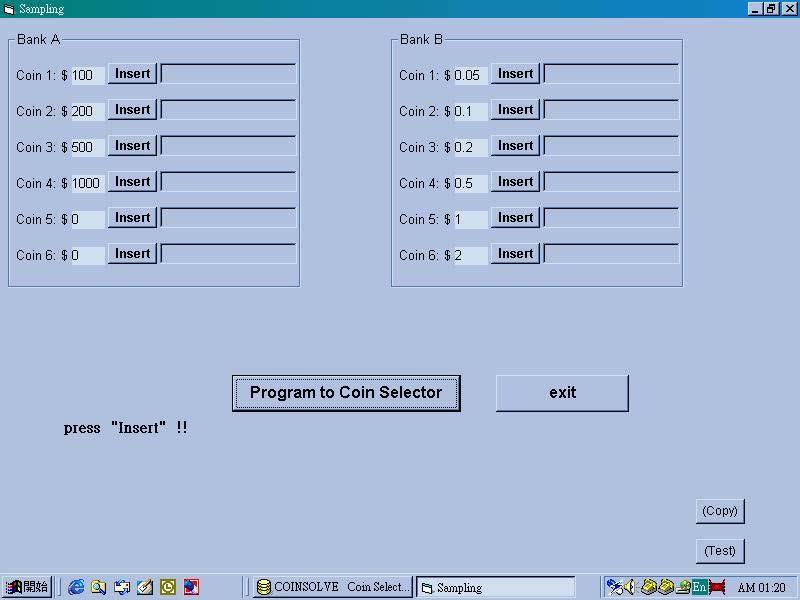 Fig.2 View of the Sampling dialog box. (B) Channel Calbration Press Channel Calibration button, the following dialog box is Edit. If you agree with the setting values, press OK button.