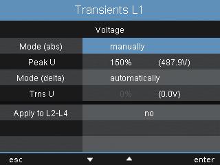 www.janitza.de Mode (absolute) If a sample value exceeds the set threshold value, a transient is detected: Off - Transient monitoring has been switched off Automatic - Factory default setting.