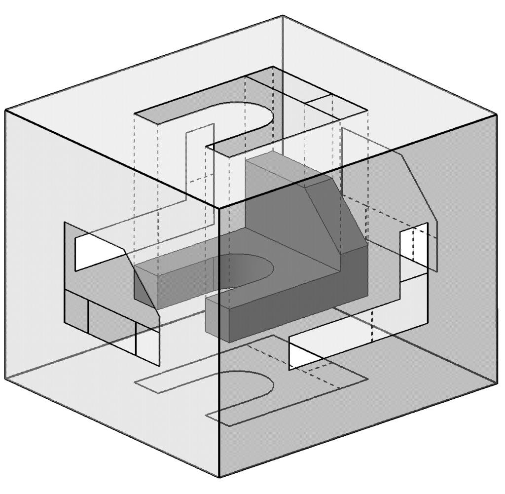 Orthographic Projections (Glass Cube Method) Here is the same