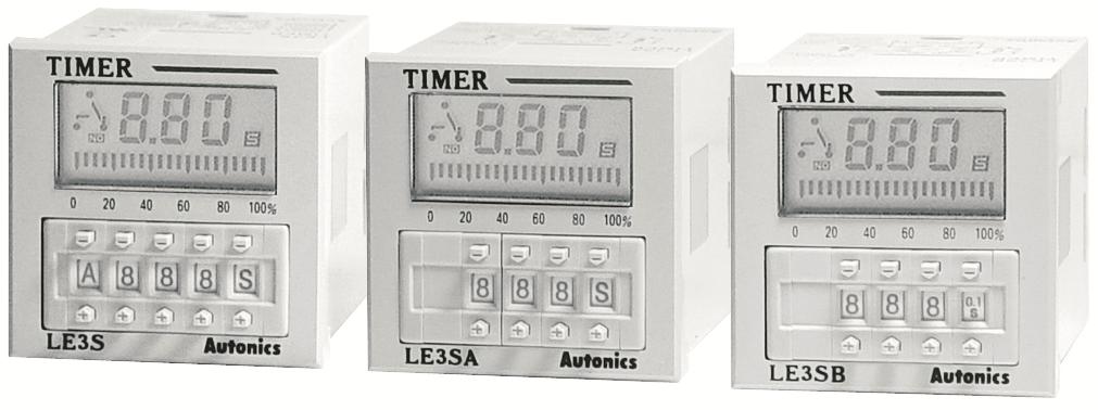 Series Digital LCD Timer DIN W48 H48mm Features Power supply : 4-4VAC 5/6Hz, 4-4VDC universal Easy to switch Up/Down mode programmable output modes and timing ranges () Selectable function by front