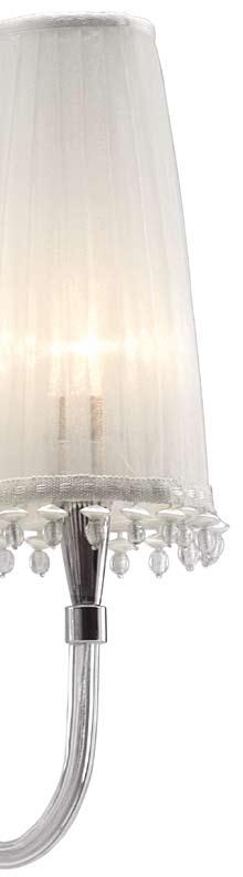 Linear pendant lamp with hand blown crystal glass arms and decorative accents.