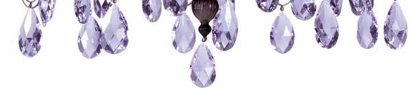 Violet hand blown glass chandelier with 12, 10, 8 or 6 bulbs and wall sconce with 2 bulbs.