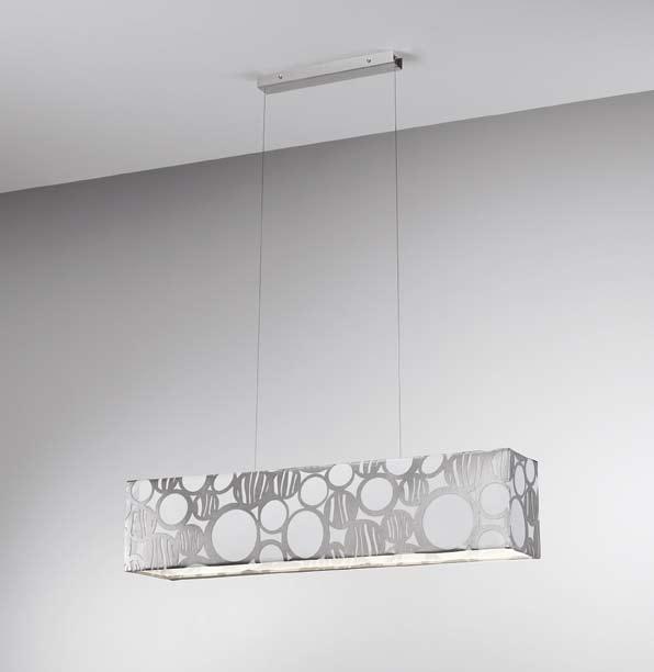 Collection of table, floor, wall and pendant lamps with chrome polished metal structures.