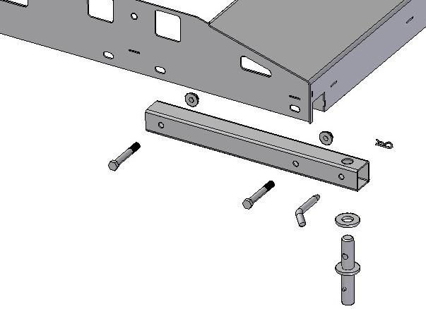 Part 3: Hitch Alignment 1. Remove the SuperGlide hitch from the shipping carton. 2. Install base rails onto the base of the hitch using the supplied bolts (see the illustration to the right). 3. Loosely tighten the base rail bolts to the base allowing lateral movement as you place the rail assembly over the mounting posts.
