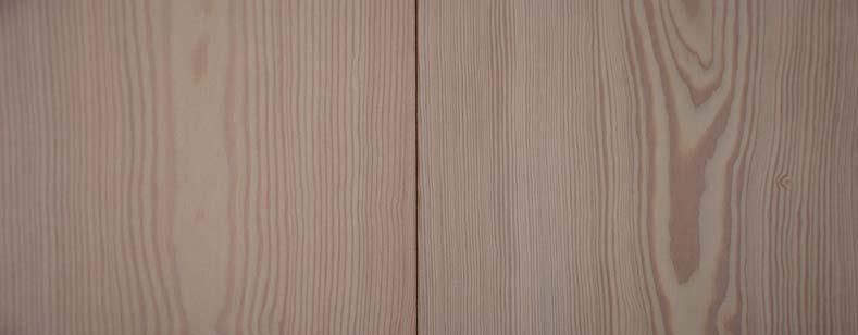 Larch is pale honey coloured with defined character grains with very small knots. It has a fine uniform texture and is used where a clean crisp look is preferred.