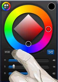 Select a color After selecting a brush, select a color, using the color palette or