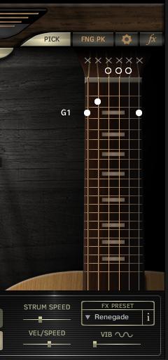 THE FRETBOARD You can create any chord you like in Renegade Acoustic Guitar! Don t like the default G Major chord? Then change it, and every time you play a G Major, you ll get your new chord.