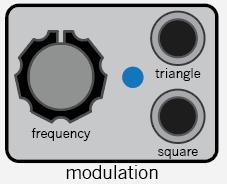8. modulation module 8.1 modulation interface [modulation lfo frequency knob] - Coarse frequency control. Used to set the frequency of the lfo. [modulation lfo led] - Lfo frequency indicator.