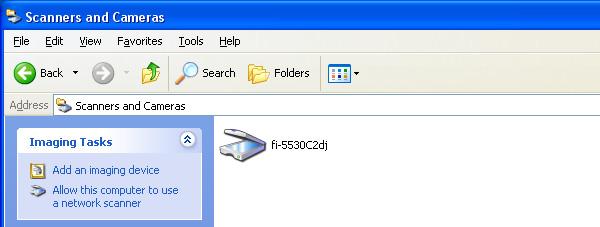 4) In Windows XP and Windows Server 2003, right-click on the [fi-5530c2dj] icon, and then select [Properties].