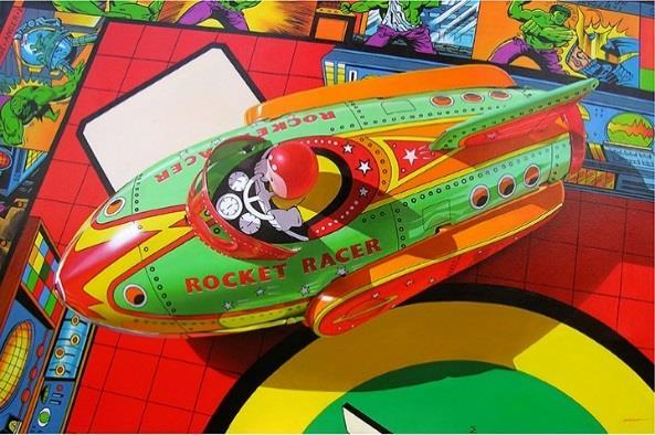 00 JIM BANDSUH Rocket Racer oil on canvas, 2017