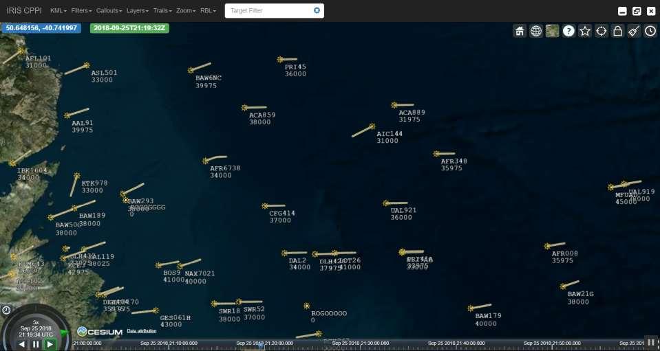 Traffic over North Atlantic Measured time from aircraft to NAV