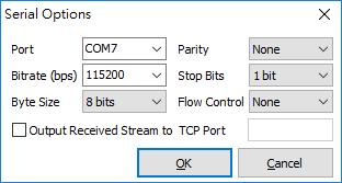 2. Configure the input stream options as follows. Press the OK button to return to the STRSVR dialog when finished.