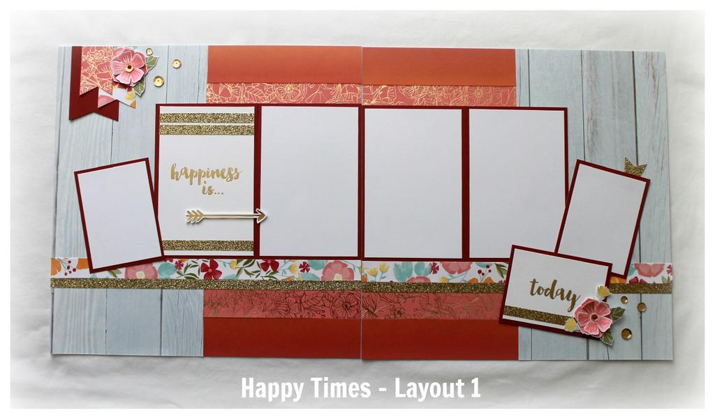 Happy Times 6-Page Scrapbooking Kit 1. Begin by attaching the Wood BTP to the outside edge of both base pages. These are your anchor pieces. 2. Next attach the two 1.
