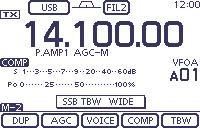 6 FUNCTIONS FOR TRANSMIT Transmit filter width selection (Mode: SSB) The transmit filter width for the SSB mode can be selected from Wide, Mid or Narrow.