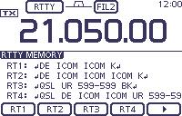 4 RECEIVE AND TRANSMIT The functions for RTTY operation (Continued) DDTransmitting an RTTY memory Previously entered characters can be sent using the RTTY memory.
