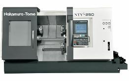 Nakamura NTY3 This machine is a twin spindle, 3 turret, 36 driven tool, 72 turning tool CNC lathe complete with fully auto bar