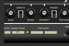 This plug-in is based on a 1966 Fender Twin Reverb combo. The speaker is a 2x12" open back cabinet with Oxford drivers. The plug-in simulates the second channel, i.e. the vibrato channel, from the high impedance input.