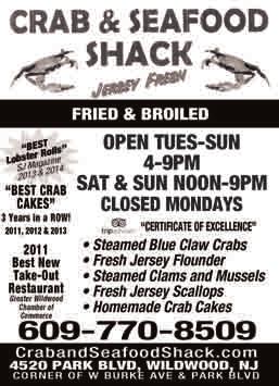 open daily breakfast & lunch 7:30am-3Pm dinner from 4:30Pm 5901 Ocean avenue, WildWood Crest 729-5333 take out available located at the Pan american hotel Catering & Private Parties now serving Pizza!