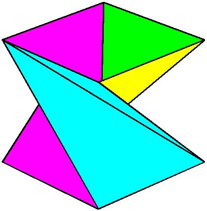 With your right thumb and index finger separate the front and back layers at both the top and the bottom of the model then squeeze the points towards each other to form the cube.