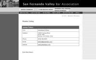 The Directory is linked to the San Fernando Valley Bar Association s membership database and is updated daily. You can search for an active member by name or firm.