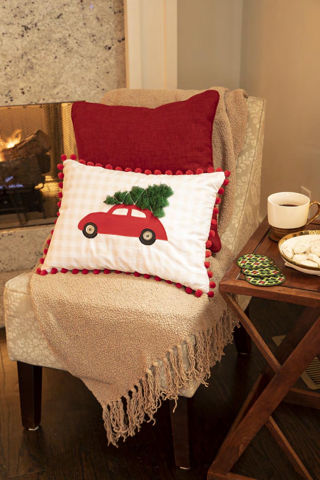 Retro Pop-Up Pine Pillow Give your holiday décor some retro flair with this retro pop-up pine pillow.