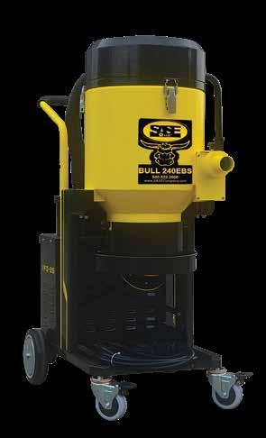 Industrial Vacuums SASE Bull 240 EBS VAC.BULL240.EBS The Bull 240 EBS is a powerful single phase industrial vacuum with an elongated bag system.