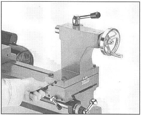Figure 37. Adjusting for tailstock end taper. 7. Loosen the 4 tailstock mounting bolts.
